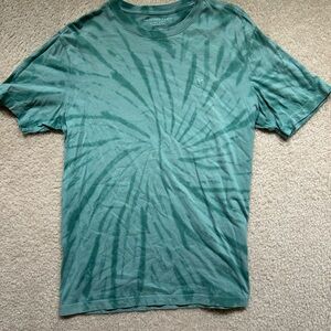 American Eagle Outfitters Teal Tie-Dye Tee